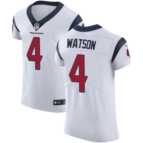 Nike Texans #4 Deshaun Watson White Men's Stitched NFL Vapor Untouchable Elite Jersey - Click Image to Close